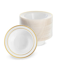 Plastic Bowls with Gold Rim (19cm)