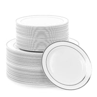 Reusable Silver Rimmed Plate Set