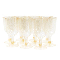 Gold Glitter Plastic Wine Glasses (180ml)