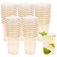 Gold Glitter Plastic Tumblers (285ml)