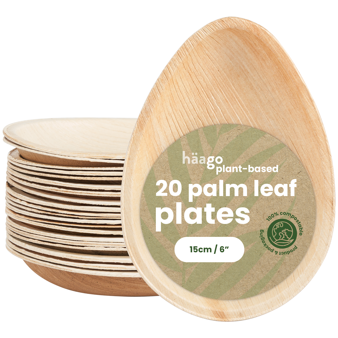 Teardrop Palm Leaf Plates - 15cm (6")