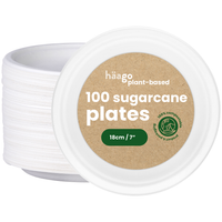 Round Sugarcane Dessert Plates - 18cm (7")