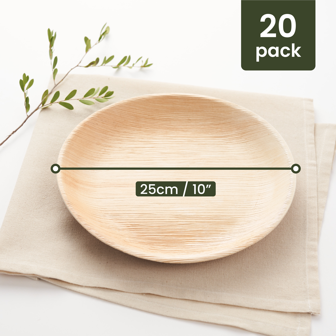 Round Palm Leaf Dinner Plates - 25cm (10")