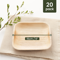 Square Palm Leaf Plates - 15cm (6")