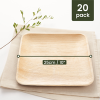 Square Palm Leaf Plates - 25cm (10")