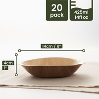 Round Palm Leaf Bowls - 425ml (15floz)