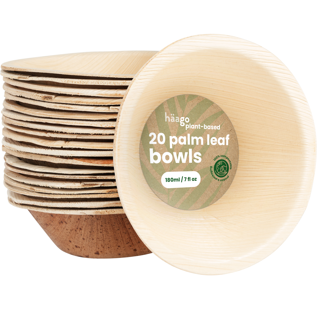 Round Palm Leaf Sauce Bowls - 180ml (7floz)