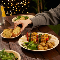 Round Palm Leaf Mixed Plate Set
