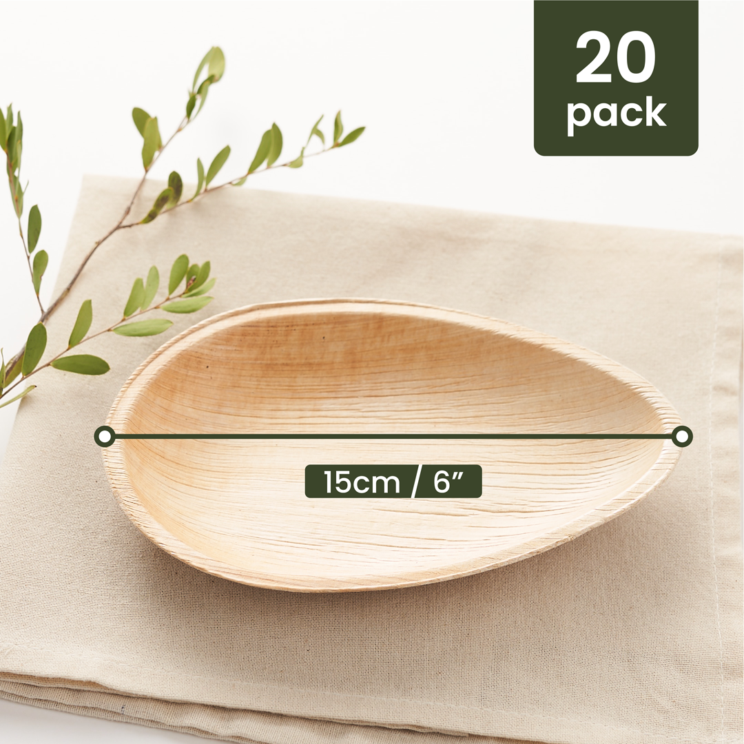 Teardrop Palm Leaf Plates - 15cm (6")