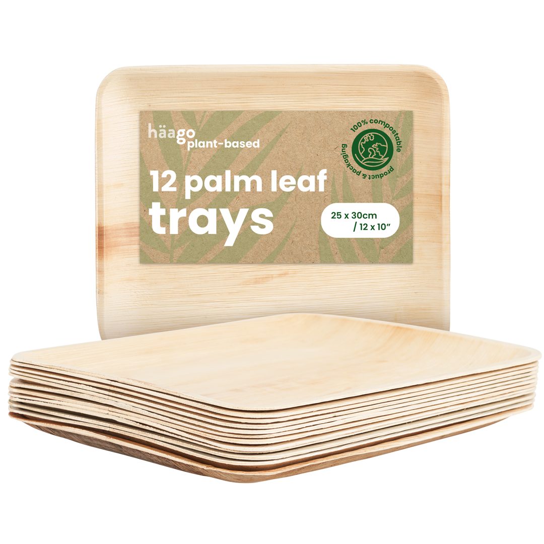 Large Palm Leaf Trays - 25x30cm (10x12")