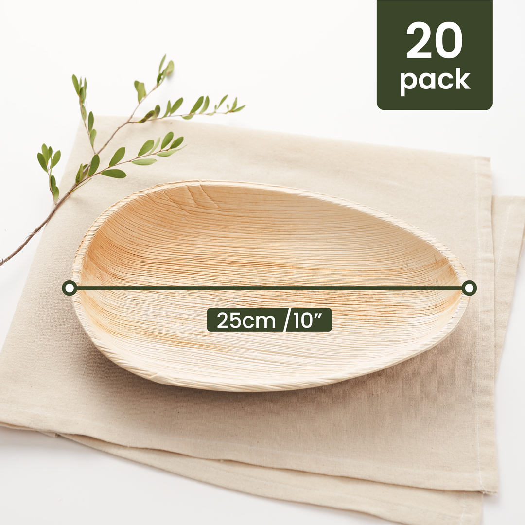 Teardrop Palm Leaf Plates - 25cm (10")