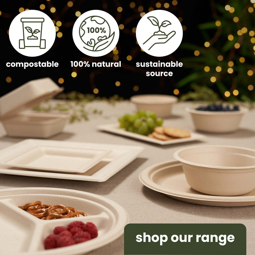 Square Sugarcane Dessert Plates - 15cm (6")